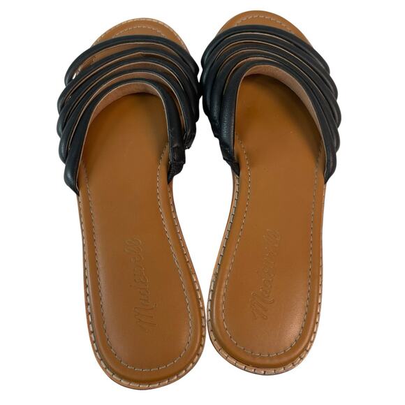 Madewell Addie Black Leather‎ Slides US 8.5 - Picture 2 of 4